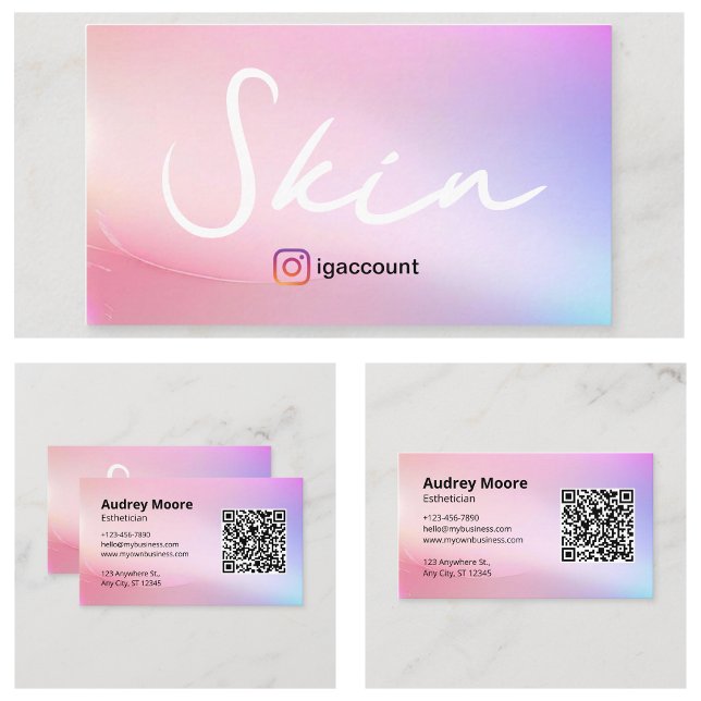 Elegant Skin Aesthetician Business Card (Elegant Skin Esthetician Business Card
)