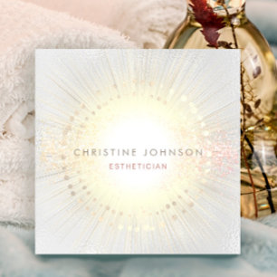 elegant skincare square business card