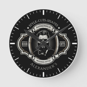 Elegant Skull Personalise Round Clock