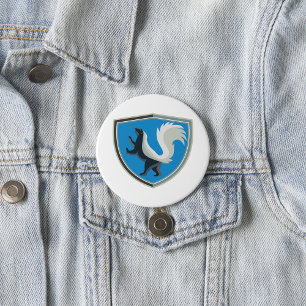 Elegant Skunk Emblem Wildlife Inspired Crest 7.5 Cm Round Badge