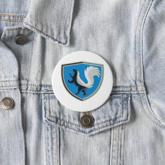 Elegant Skunk Emblem Wildlife Inspired Crest  7.5 Cm Round Badge (Creator Uploaded)