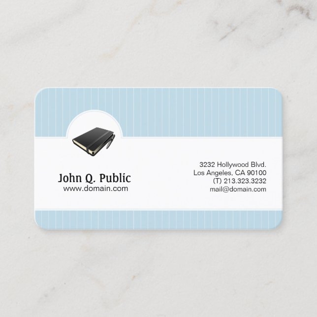 Elegant Sky Blue Business Card (Front)