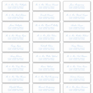 Elegant Sky Blue Script Guest Address Labels