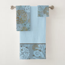 Elegant Slate Blue Ethnic Motif