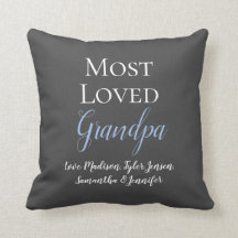 Elegant Slate Grey Most Loved Grandpa Personalised