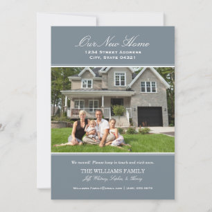 Elegant Slate Grey Our New Home Photo Announcement