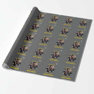 Elegant Slate Grey Photo Spanish Graduated Wrapping Paper