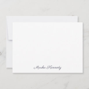 Elegant Slate Grey Script Diamond Signature Card