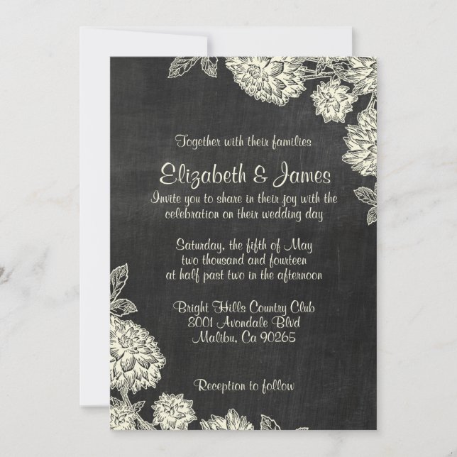 Elegant Slate Wedding Invitations (Front)