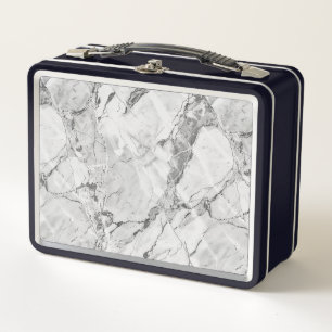 Elegant Slate Whisper Stream Marble Texture Lunchb Metal Lunch Box