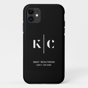 Elegant & Sleek Black QR Code iPhone 11 Case