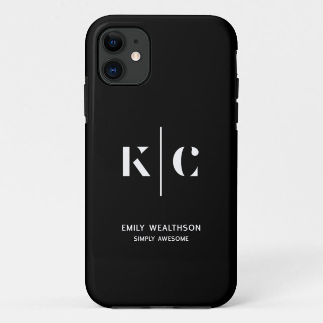 Elegant & Sleek Black QR Code Case-Mate iPhone Case (Back)