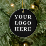 Elegant & Sleek Black QR Code Ceramic Ornament<br><div class="desc">This design is accessible to all. Feel free to customise the logo,  images,  tStylish Black QR Code Design | Elegant Brandext,  and colours according to your preferences. Thank you very much.</div>