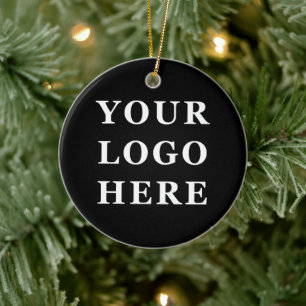 Elegant & Sleek Black QR Code Ceramic Ornament