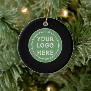 Elegant & Sleek Black QR Code Ceramic Ornament