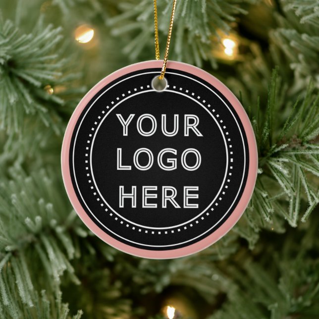 Elegant & Sleek Black QR Code Ceramic Ornament (Tree)