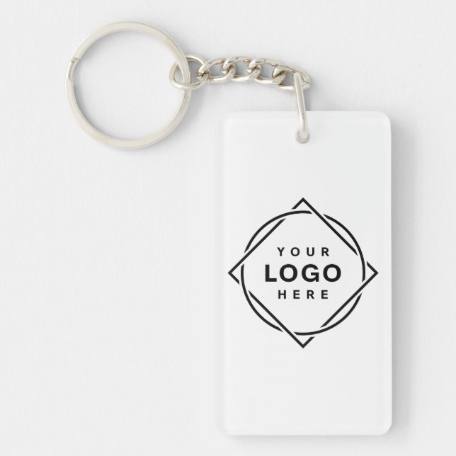 Elegant & Sleek Black QR Code Key Ring (Front)