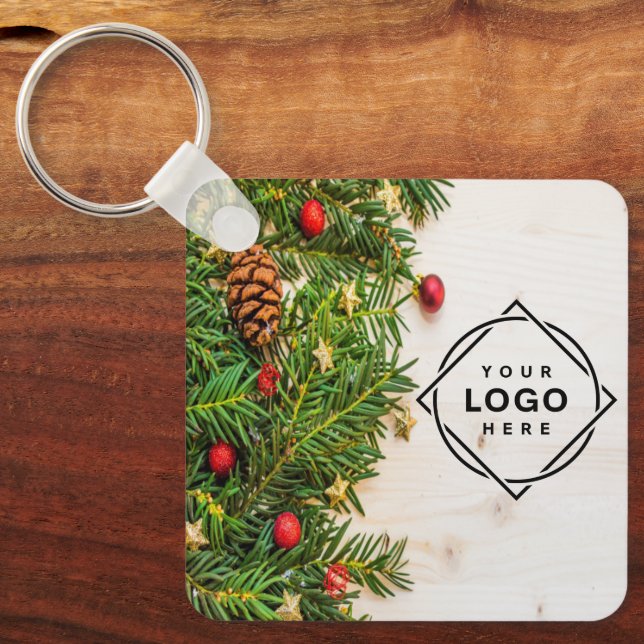 Elegant & Sleek Black QR Code Key Ring (Front)