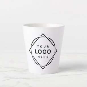 Elegant & Sleek Black QR Code Latte Mug