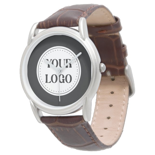 Elegant & Sleek Black QR Code Logo Design Watch (Angled)