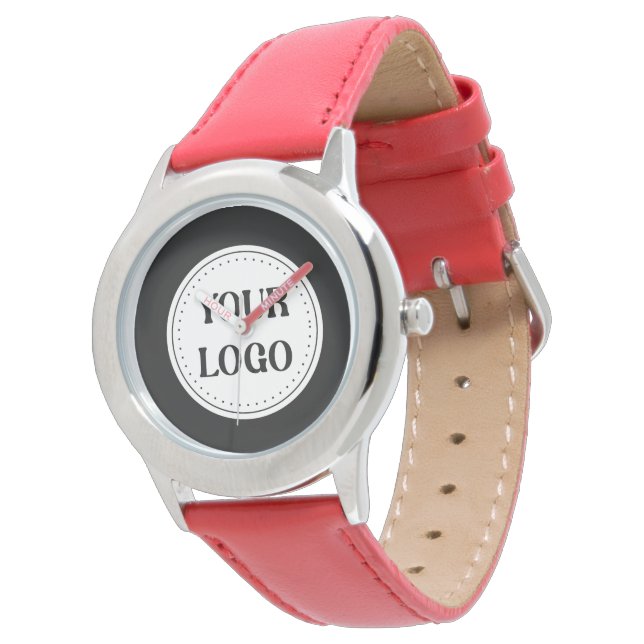 Elegant & Sleek Black QR Code Logo Design Watch (Angled)