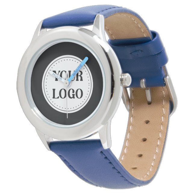 Elegant & Sleek Black QR Code Logo Design Watch (Angled)