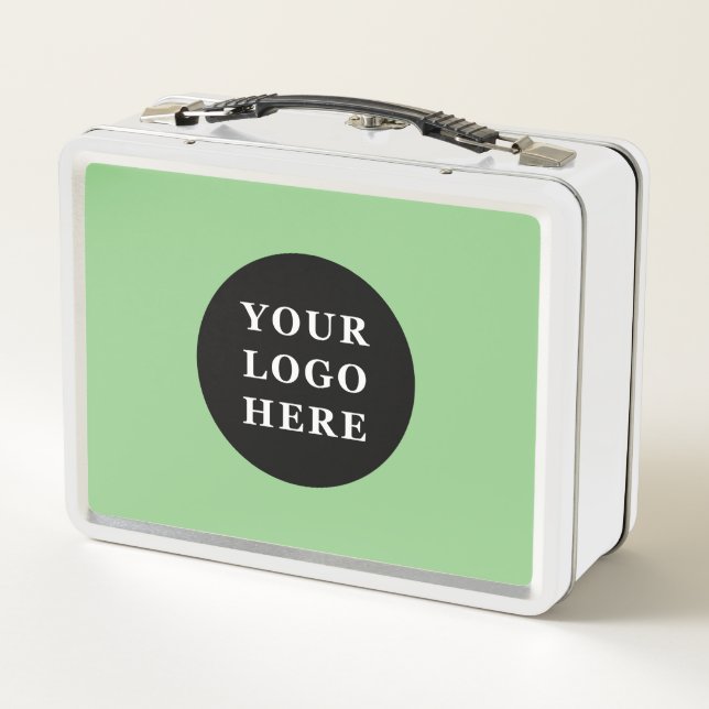 Elegant & Sleek Black QR Code Metal Lunch Box (Back)