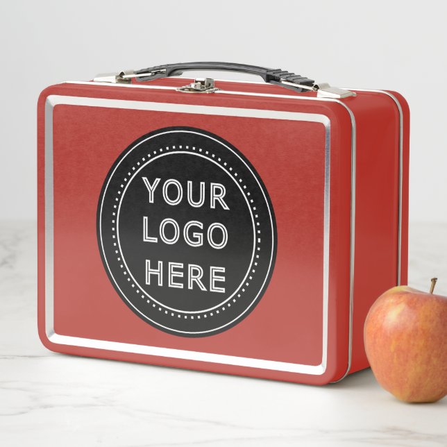 Elegant & Sleek Black QR Code Metal Lunch Box (In Situ)