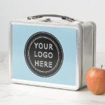 Elegant & Sleek Black QR Code Metal Lunch Box<br><div class="desc">This design is accessible to all. Feel free to customise the logo,  images,  tStylish Black QR Code Design | Elegant Brandext,  and colours according to your preferences. Thank you very much.</div>