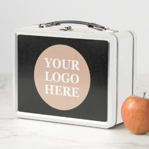 Elegant & Sleek Black QR Code Metal Lunch Box
