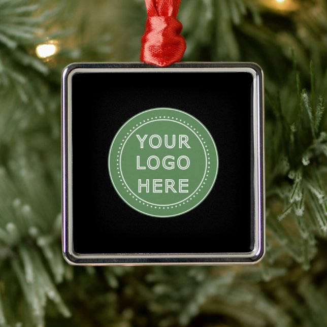 Elegant & Sleek Black QR Code Metal Ornament (Tree)