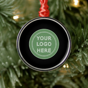 Elegant & Sleek Black QR Code Metal Ornament