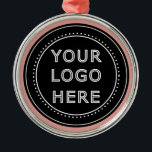 Elegant & Sleek Black QR Code Metal Ornament<br><div class="desc">This design is accessible to all. Feel free to customise the logo,  images,  tStylish Black QR Code Design | Elegant Brandext,  and colours according to your preferences. Thank you very much.</div>