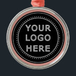 Elegant & Sleek Black QR Code Metal Ornament<br><div class="desc">This design is accessible to all. Feel free to customise the logo,  images,  tStylish Black QR Code Design | Elegant Brandext,  and colours according to your preferences. Thank you very much.</div>
