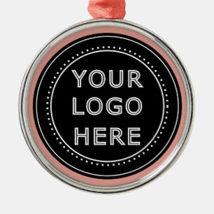 Elegant & Sleek Black QR Code Metal Ornament