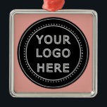 Elegant & Sleek Black QR Code Metal Ornament<br><div class="desc">This design is accessible to all. Feel free to customise the logo,  images,  tStylish Black QR Code Design | Elegant Brandext,  and colours according to your preferences. Thank you very much.</div>