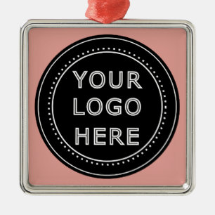 Elegant & Sleek Black QR Code Metal Ornament