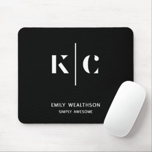 Elegant & Sleek Black QR Code Mouse Pad