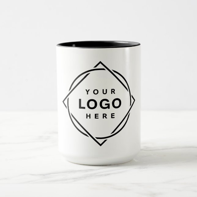 Elegant & Sleek Black QR Code Mug (Center)