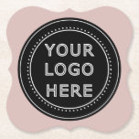 Elegant & Sleek Black QR Code Paper Coaster<br><div class="desc">This design is accessible to all. Feel free to customise the logo,  images,  tStylish Black QR Code Design | Elegant Brandext,  and colours according to your preferences. Thank you very much.</div>