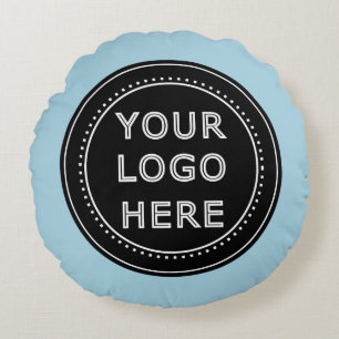 Elegant & Sleek Black QR Code Round Cushion