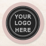 Elegant & Sleek Black QR Code Round Paper Coaster<br><div class="desc">This design is accessible to all. Feel free to customise the logo,  images,  tStylish Black QR Code Design | Elegant Brandext,  and colours according to your preferences. Thank you very much.</div>