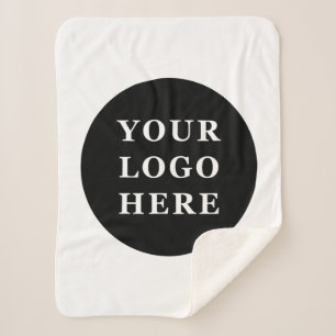 Elegant & Sleek Black QR Code Sherpa Blanket