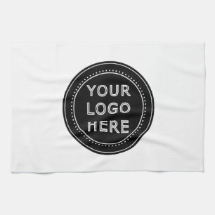 Elegant & Sleek Black QR Code Tea Towel