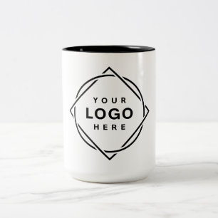 Elegant & Sleek Black QR Code Two-Tone Coffee Mug