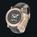Elegant & Sleek Black QR Code Watch<br><div class="desc">This design is accessible to all. Feel free to customise the logo,  images,  tStylish Black QR Code Design | Elegant Brandext,  and colours according to your preferences. Thank you very much.</div>