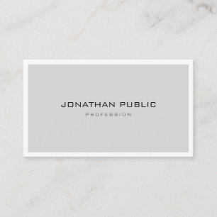 Elegant Sleek Design Modern Grey White Minimalist Business Card