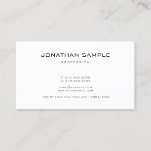 Elegant Sleek Design Modern Plain Professional Business Card