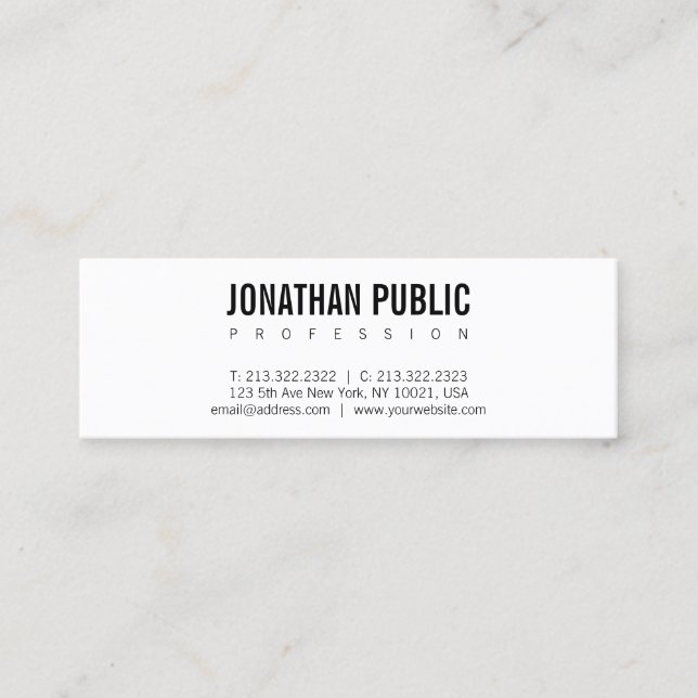 Elegant Sleek Design Professional Modern Plain Mini Business Card (Front)