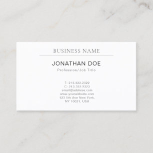 Elegant Sleek Design Trendy Plain Modern Luxury Business Card